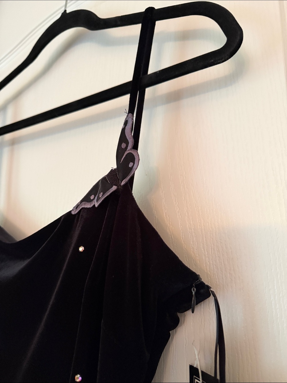 Molly Malloy Black Velvet Dress Butterfly Accent NWT - Picture 11 of 13